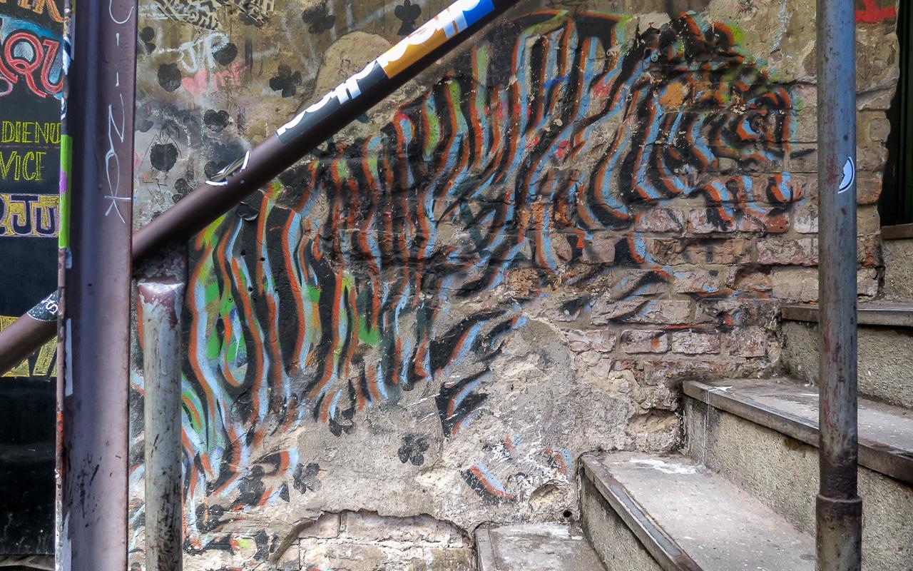 Straatkunst in de binnentuin van Haus Schwarzenberg, Hackescher Markt Berlijn