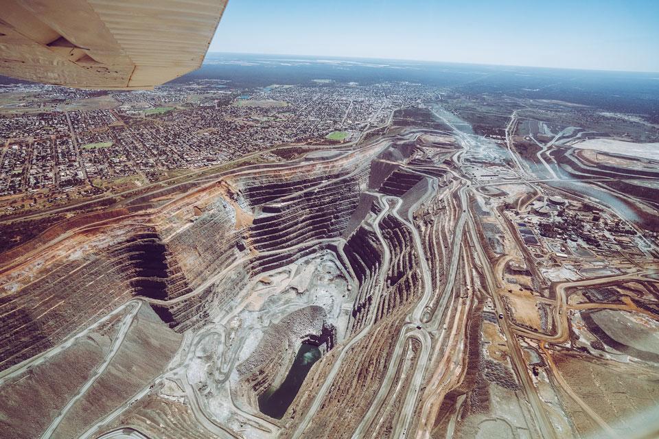 Kalgoorlie Super Pit with Airplane