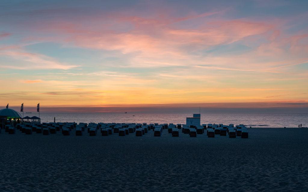 Beach in Warnemünde at Sunset