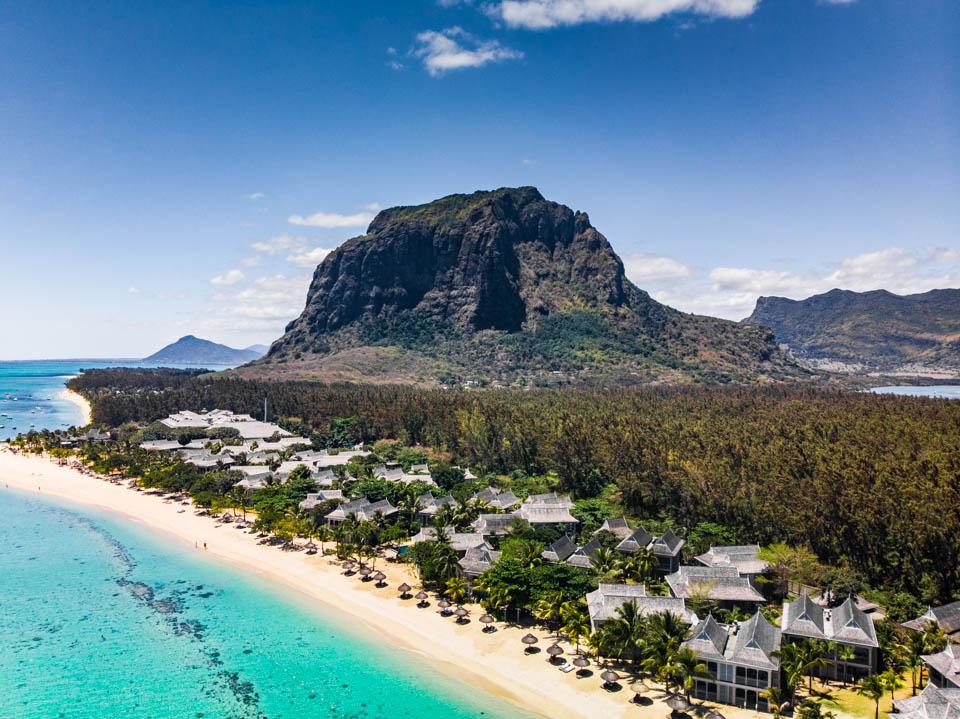 St. Regis Mauritius Hotel drone shot