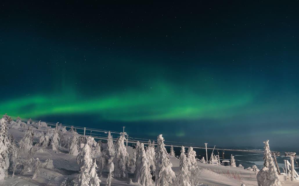 Noorderlicht Finland winter Iso-Syöte