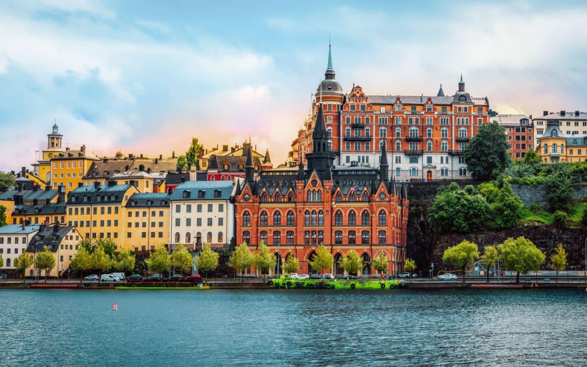 Södermalm district in Stockholm from the water
