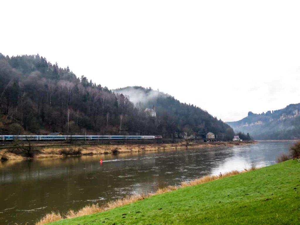 Train route through Saxon Switzerland