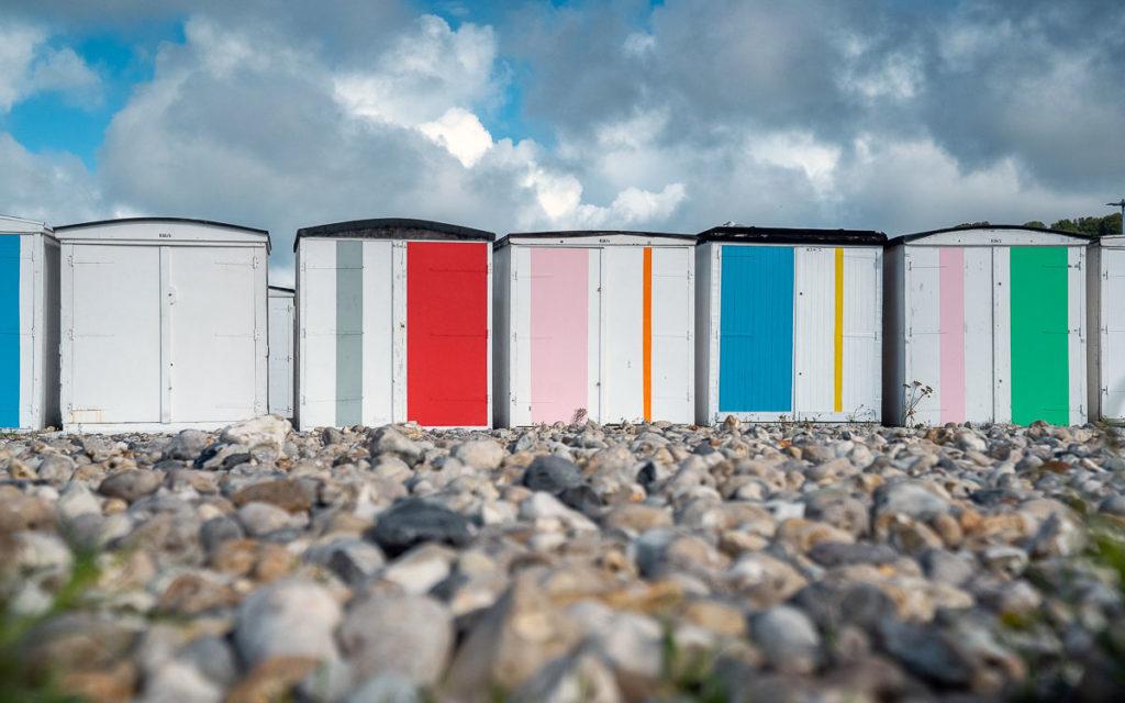 Colorful Beach Houses in Le Havre, France