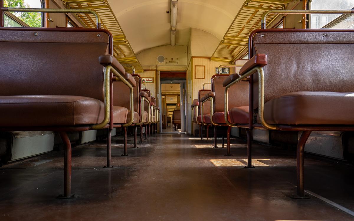 Das Innere der Sauschwänzlebahn ist immer noch originalgetreu.