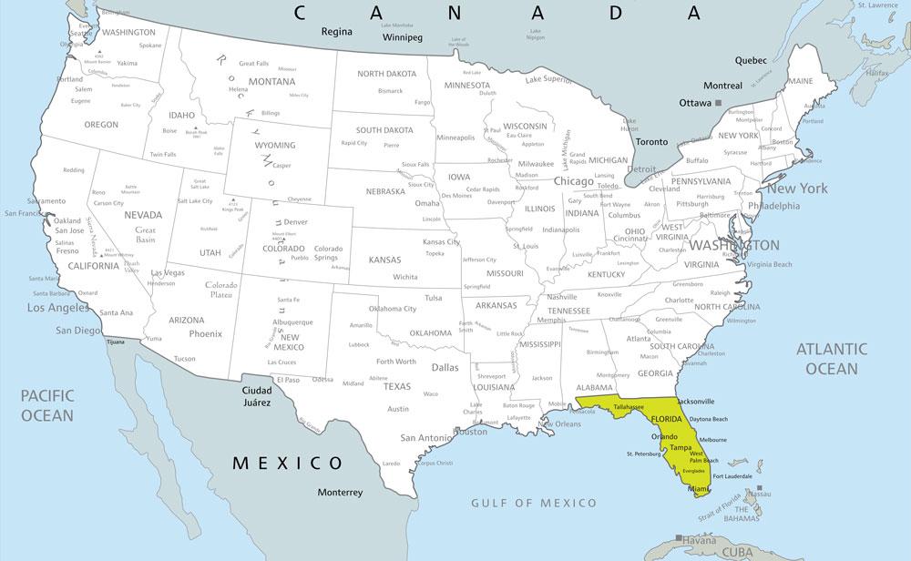 Best Time to Visit Florida: Location and Map