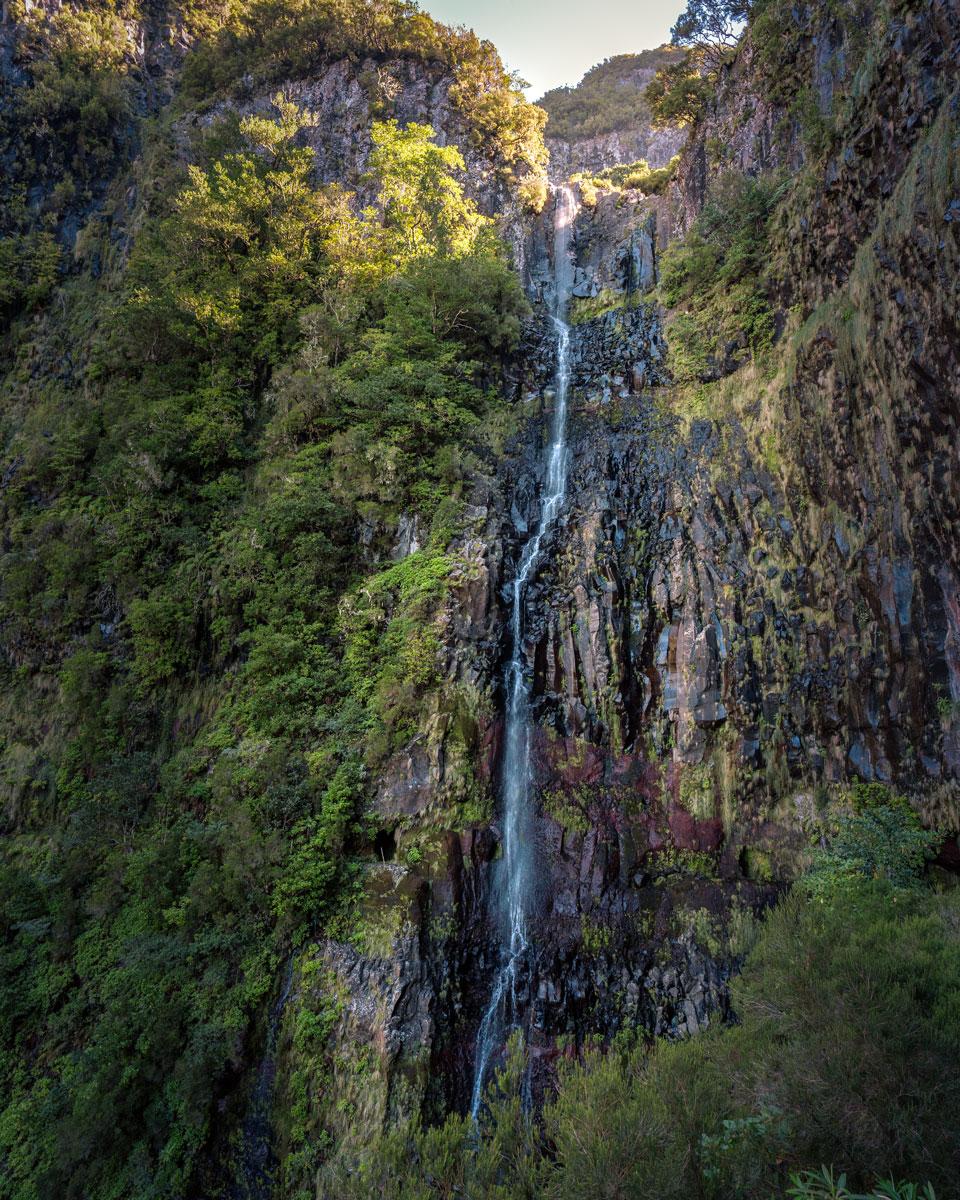 Destination of the Levada do Risco hike: The Risco waterfall (Madeira)