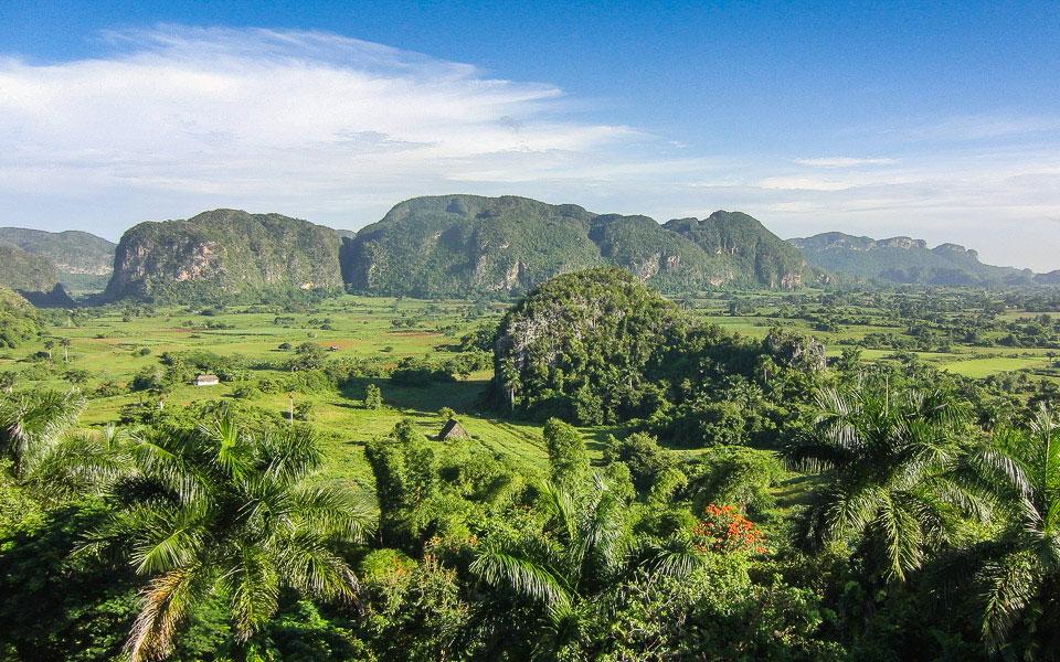 Viewpoint in the Valle de Viñales in Cuba