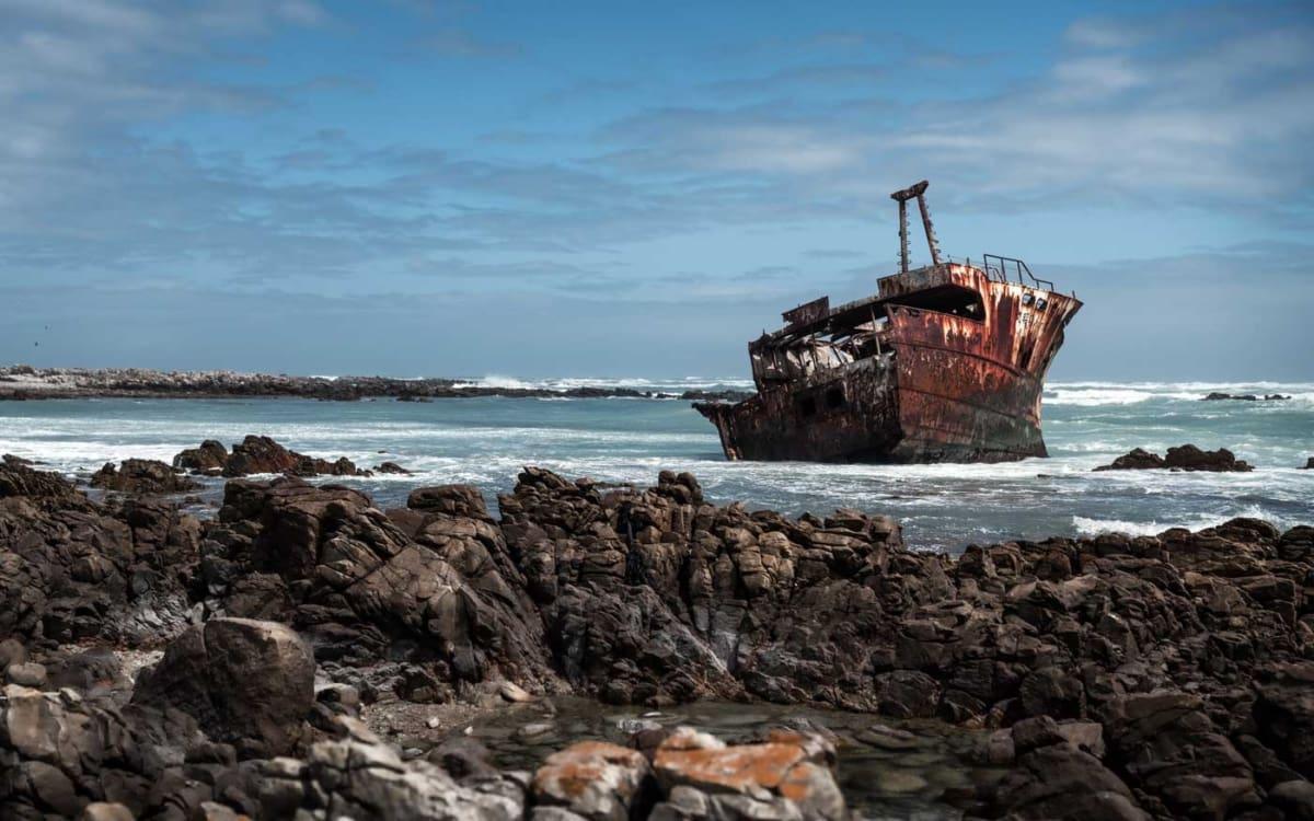 Shipwreck of the Meisho Maru No. 38 just beyond Cape Agulhas