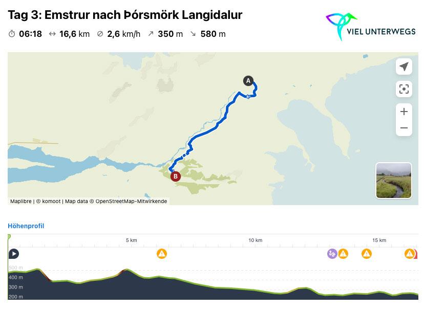 Profiel Laugavegur Dag 3: Emstrur naar Þórsmörk Langidalur