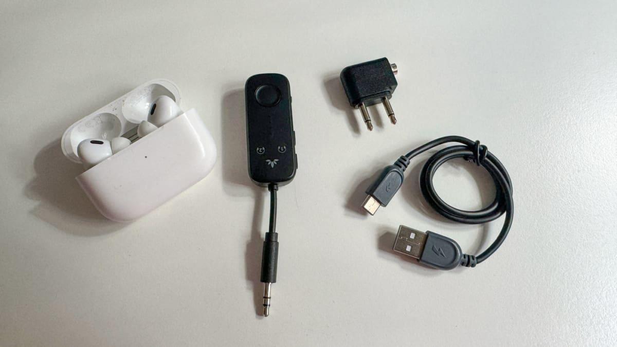 Airplane Bluetooth adapter for AirPods and alike