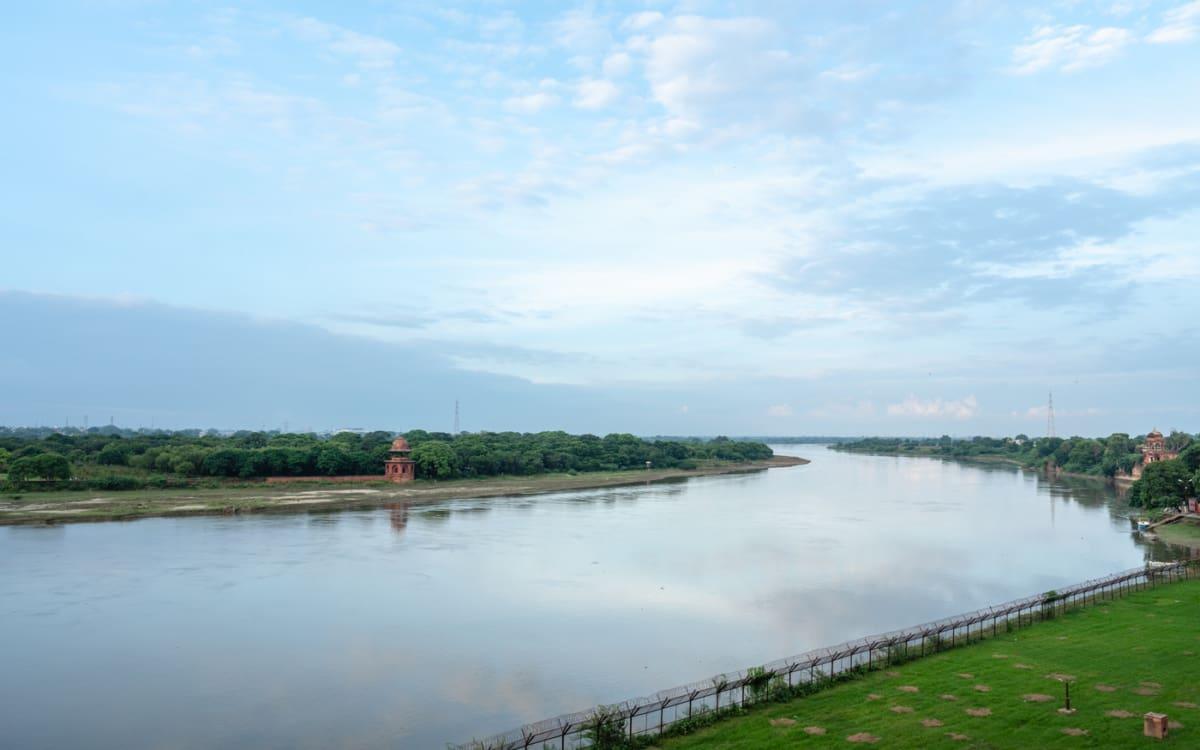 Yamuna River at the Taj Mahal in Agra, India