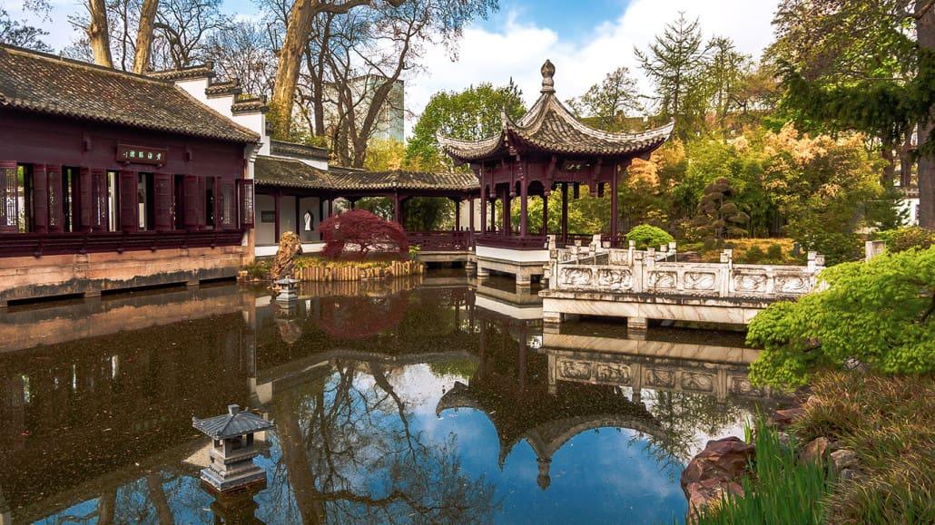 Garden of Heavenly Peace, Chinese Garden in Bethmannpark in Frankfurt