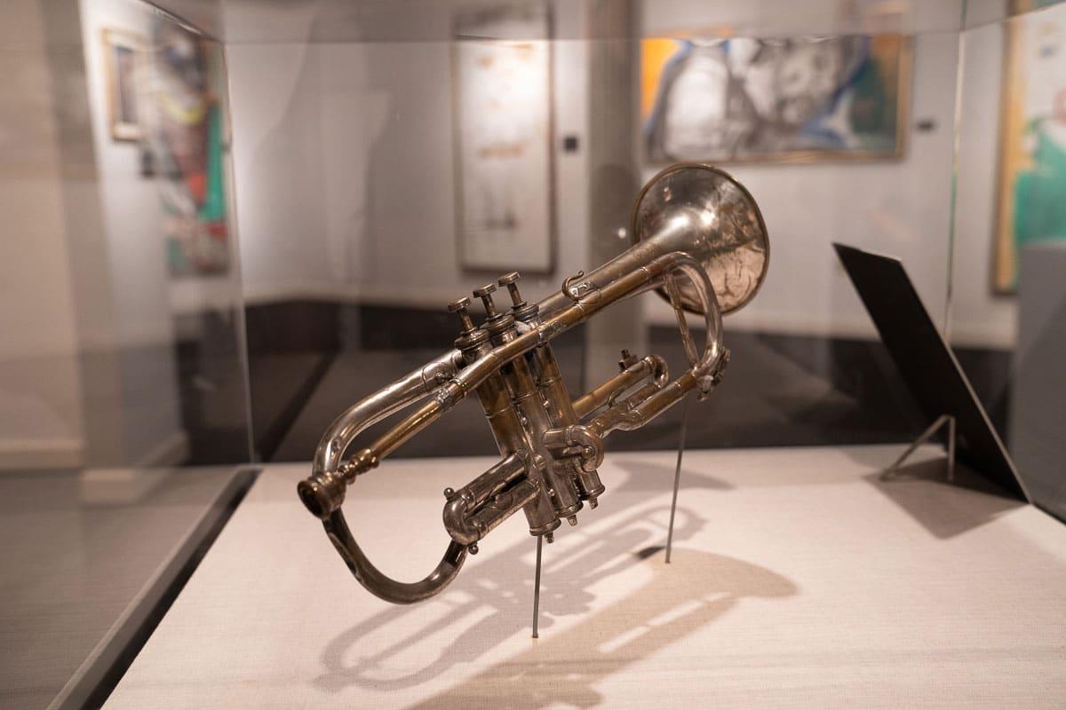 Trumpet of Louis Armstrong at the Jazz Museum New Orleans 