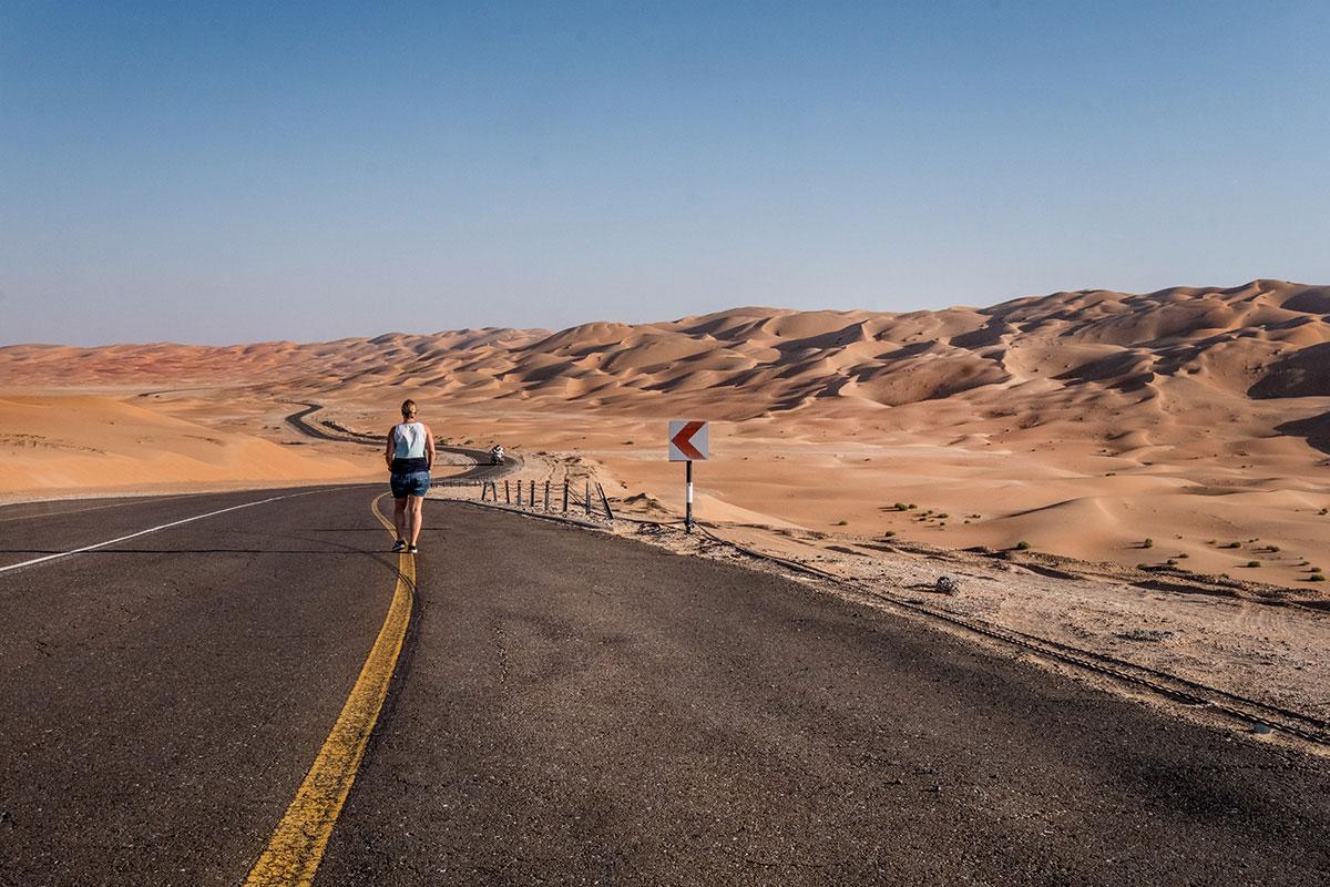 Route vers la dune de Moreeb Abou Dhabi