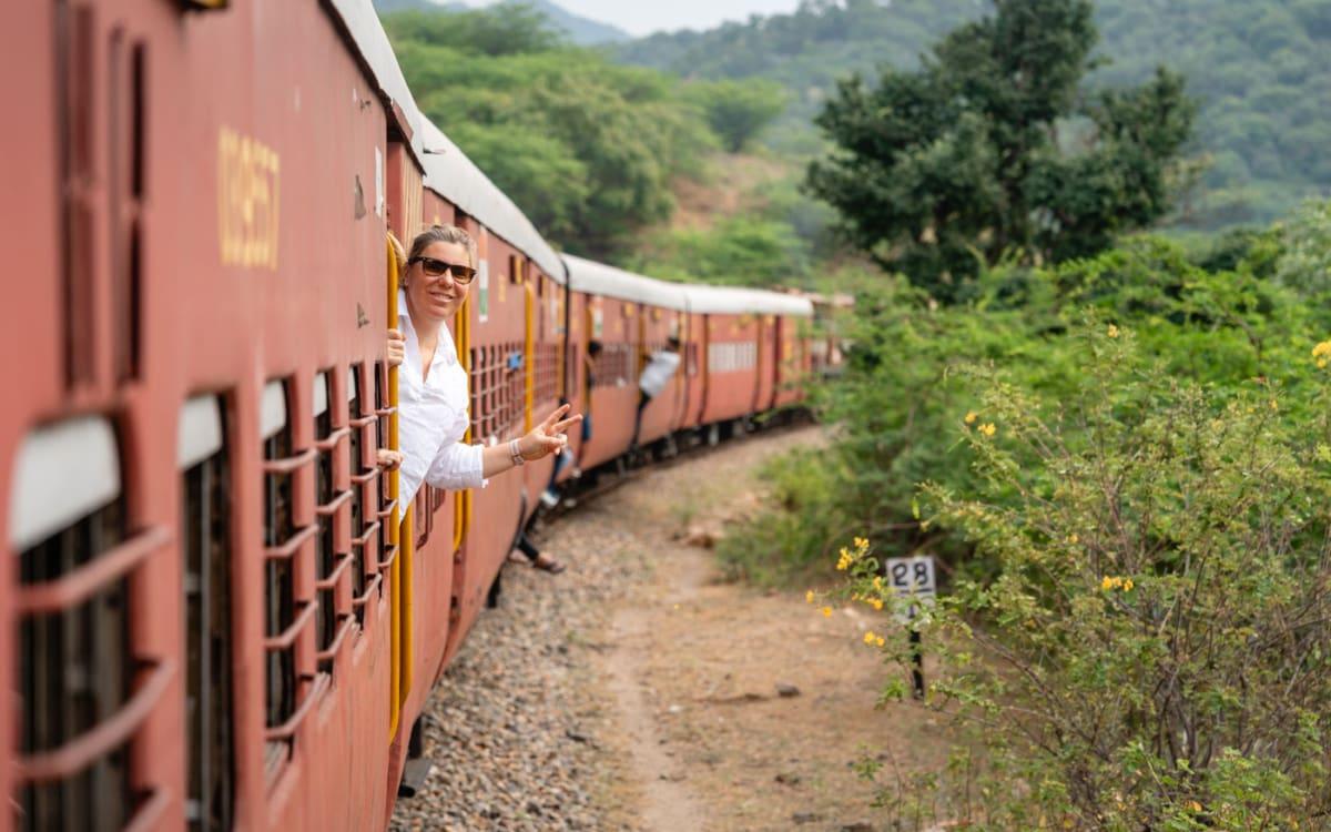 Traveling by train in India