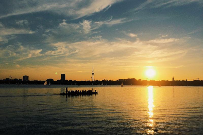 Zonsopgang in Hamburg