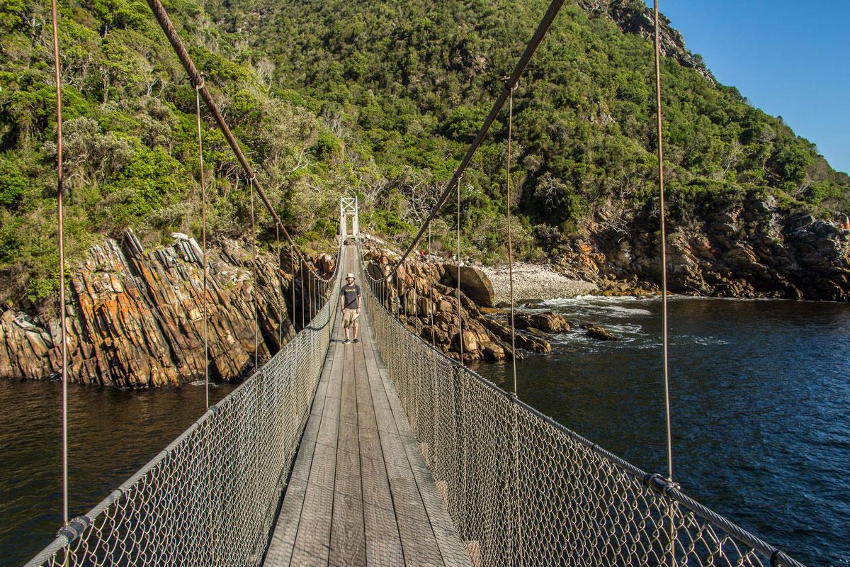 Highlight in het Tsitsikamma: Storms River Mouth Bridge