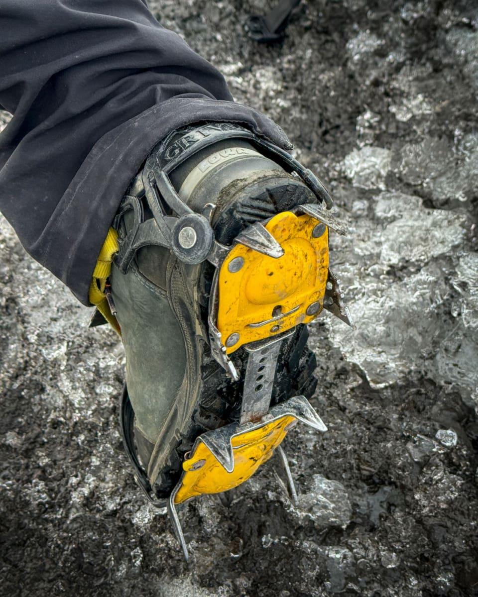 Crampons for glacier hiking in Iceland