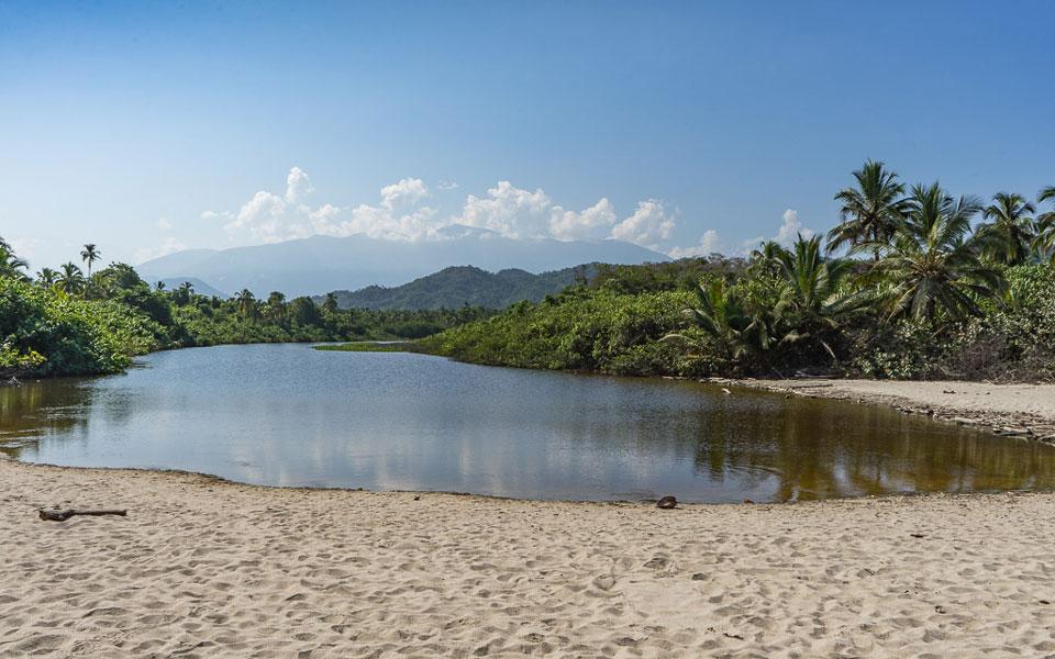 View of Sierra Nevada de Santa Marta from the Beach in Palomino