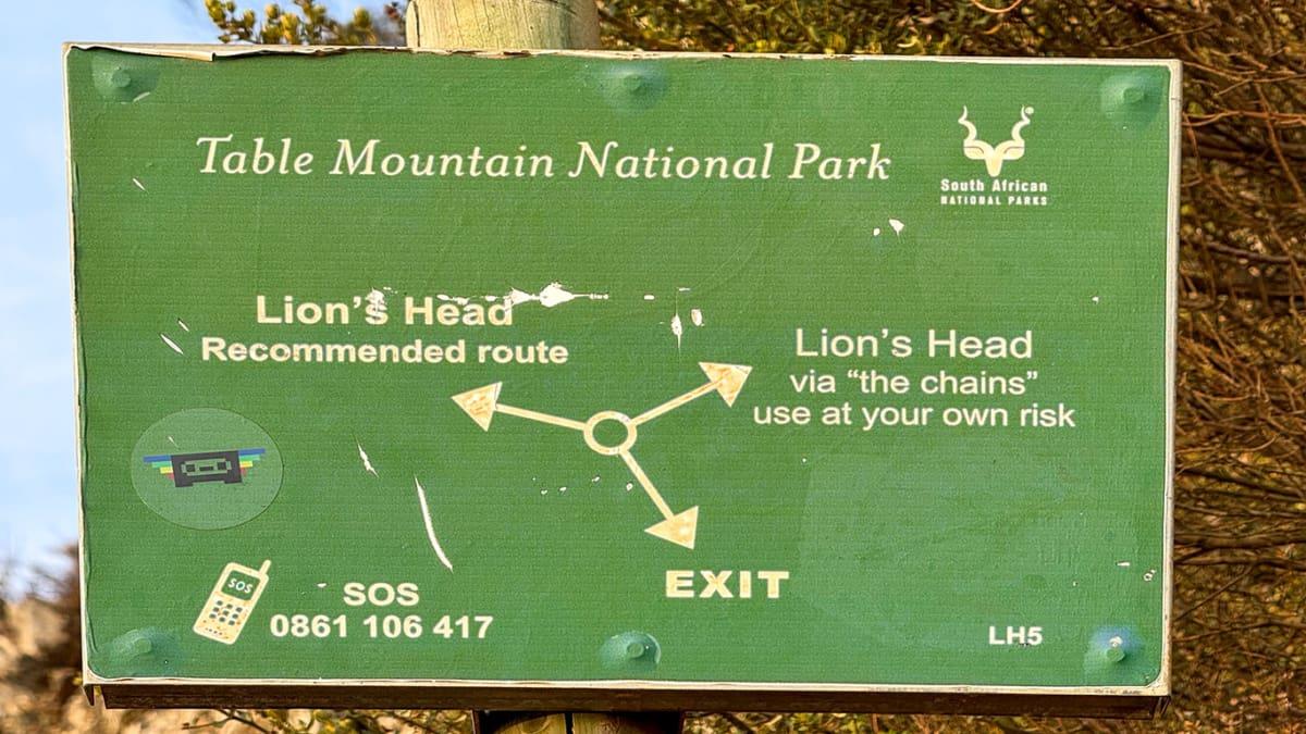 Signs to the Lion's Head Summit direct the way