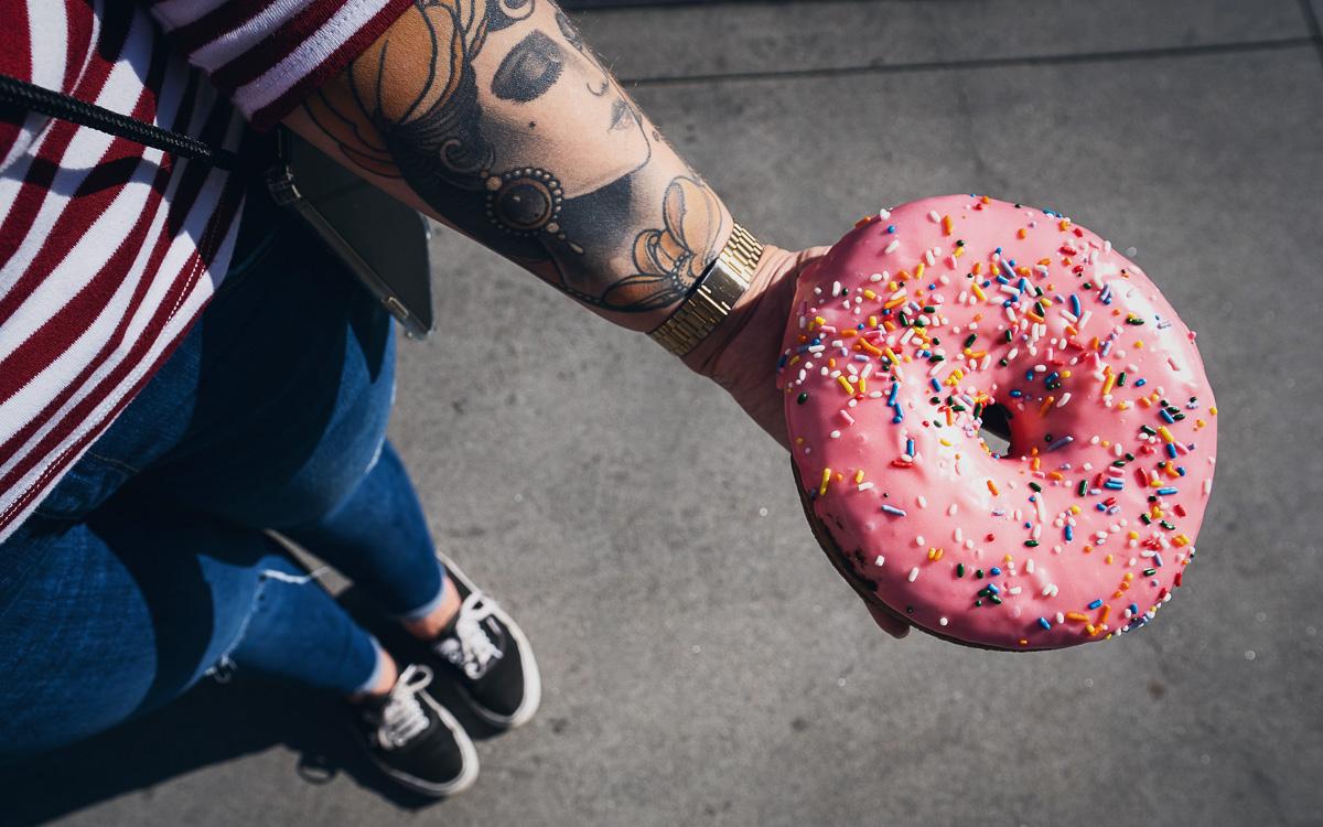 Donut at Krustyland Universal Studios Hollywood, Los Angeles.