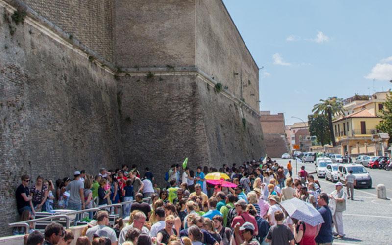 Queue at the Vatican Museums Entrance