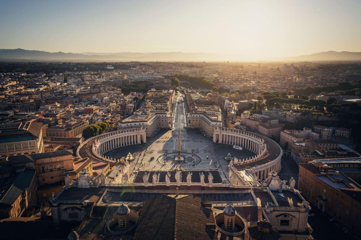 View from the Dome and Terrace of St. Peter's Basilica in the Vatican
