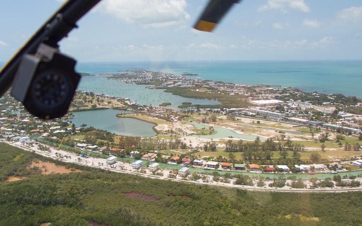 Helicopter flight in Marathon on the drive from Miami to Key West