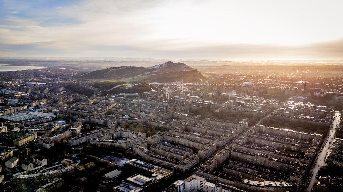 Vue aérienne d'Édimbourg