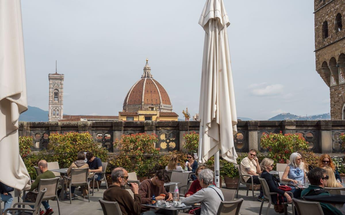 Vue du Café des Uffizi sur le Duomo à Florence