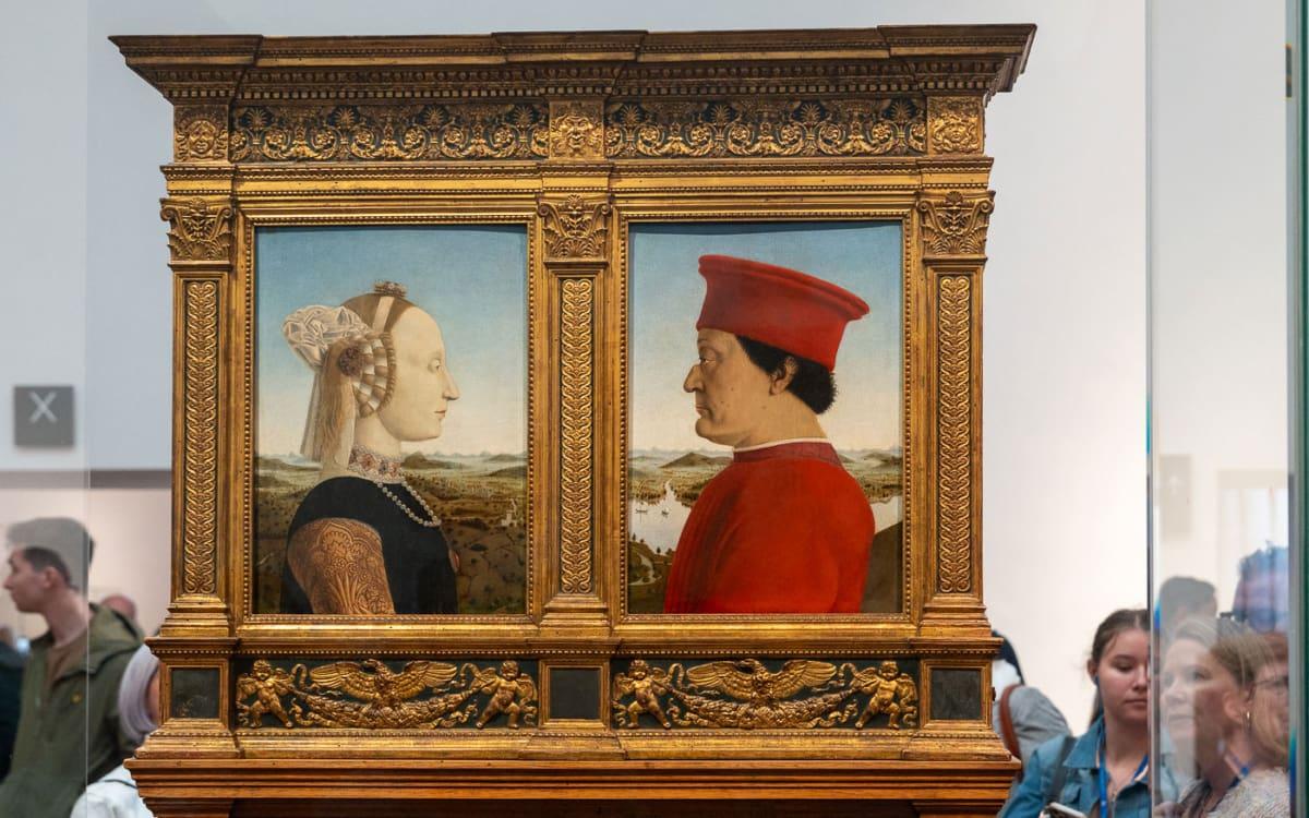 Le diptyque du célèbre peintre de la Renaissance italienne Piero della Francesca que tu peux voir aux Uffizi à Florence