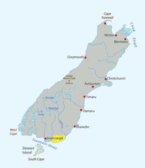 The Catlins New Zealand Map