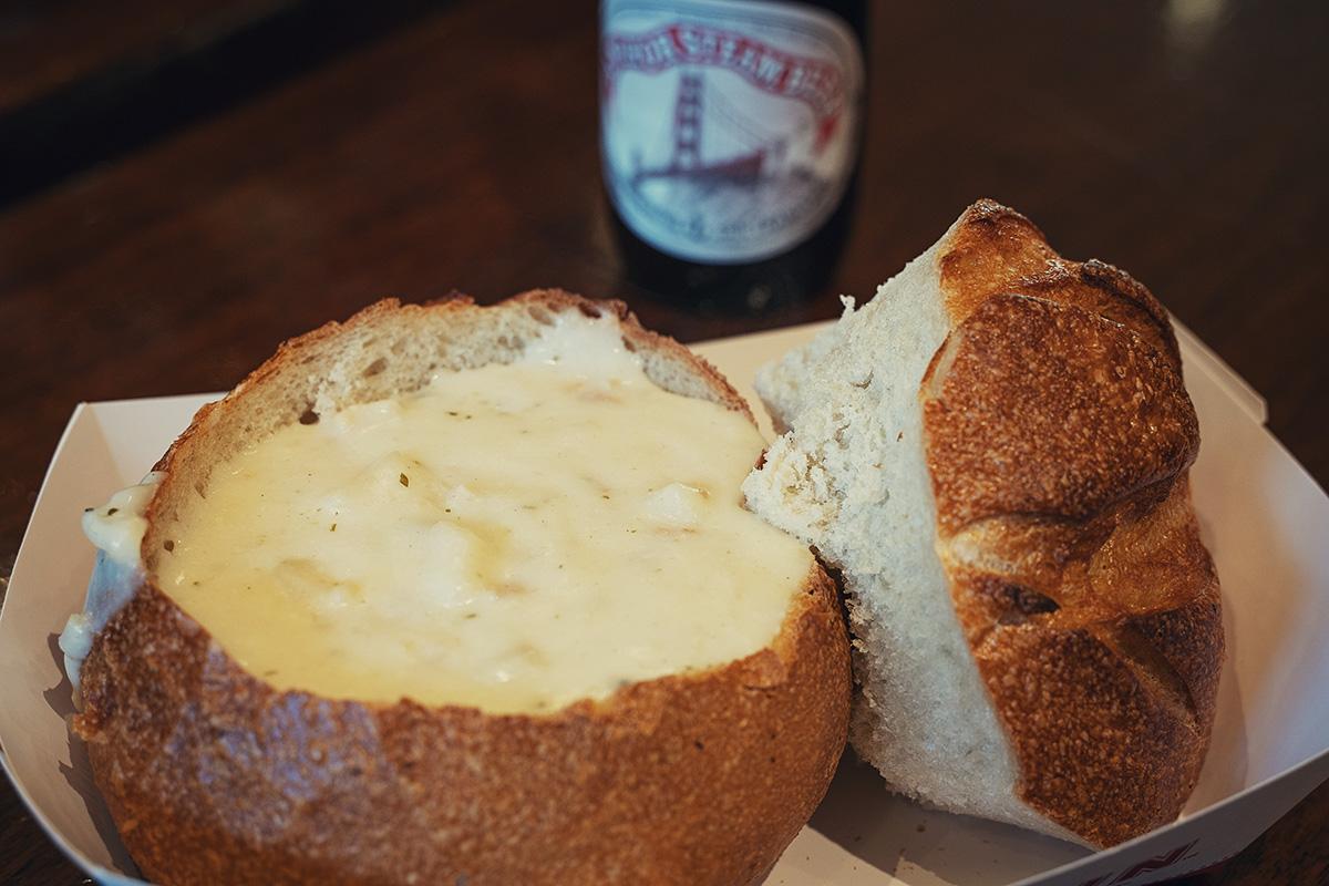 Clam Chowder at Boudin Bakery