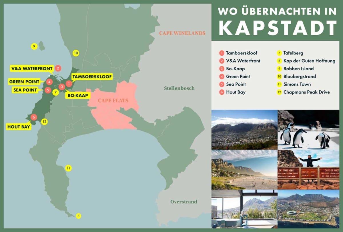 Map: Where to Stay in Cape Town - Safe Neighborhoods