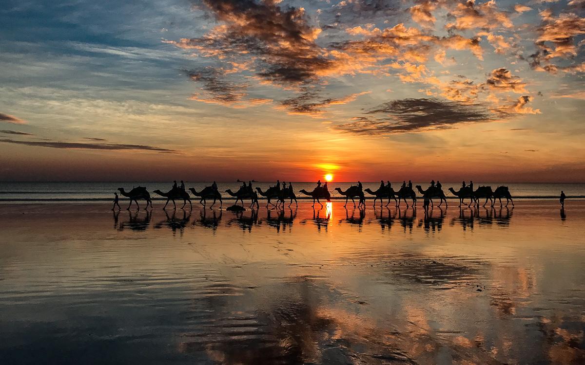 Cable Beach Sunset Camel Broome Australia