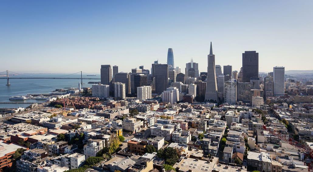 Vue depuis la Coit Tower à San Francisco