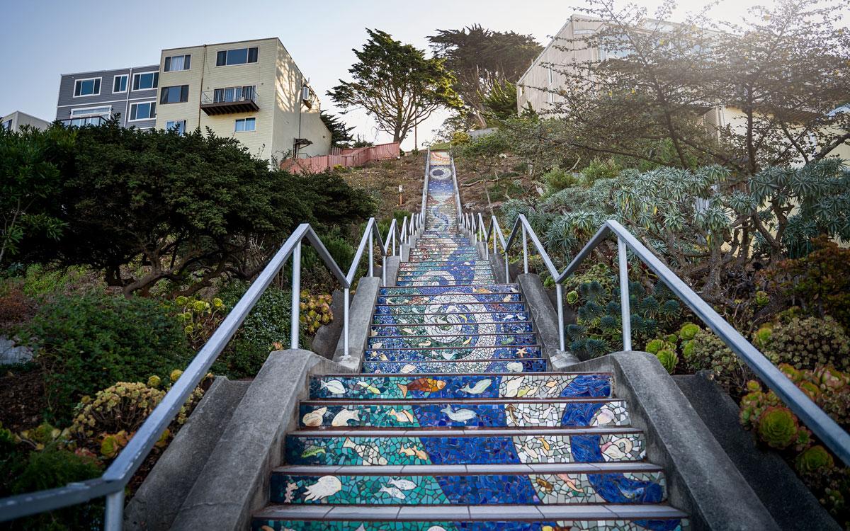 Escaliers carrelés de la 16ème Avenue San Francisco