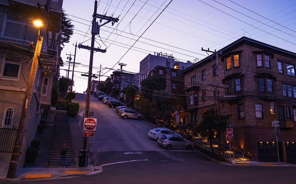 Rues escarpées à San Francisco
