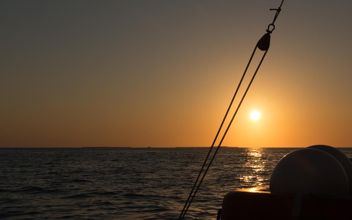 Sunset Key West on boat