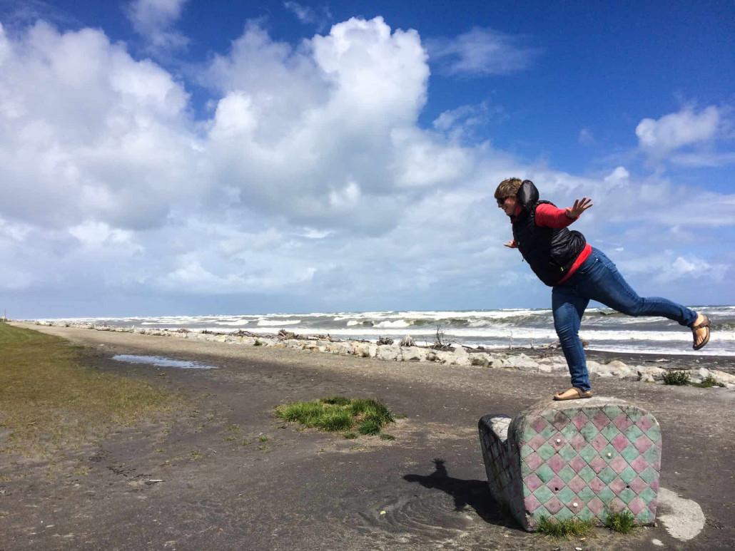 Stone chair in Hokitika