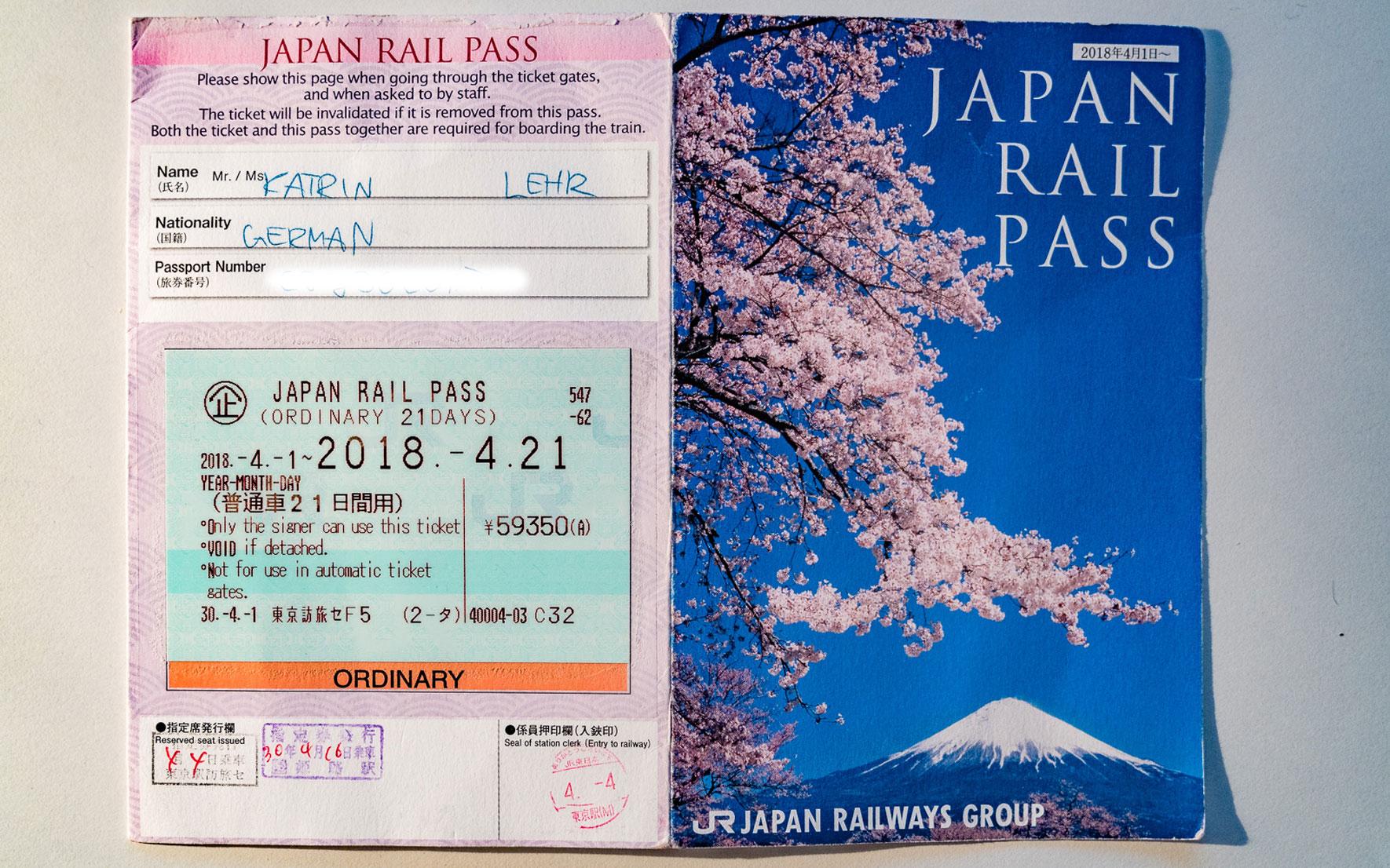 Voici à quoi ressemble le Japan Rail Pass de 21 jours