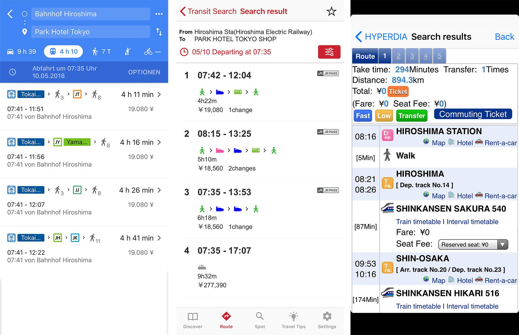 Apps with train schedules for Japan