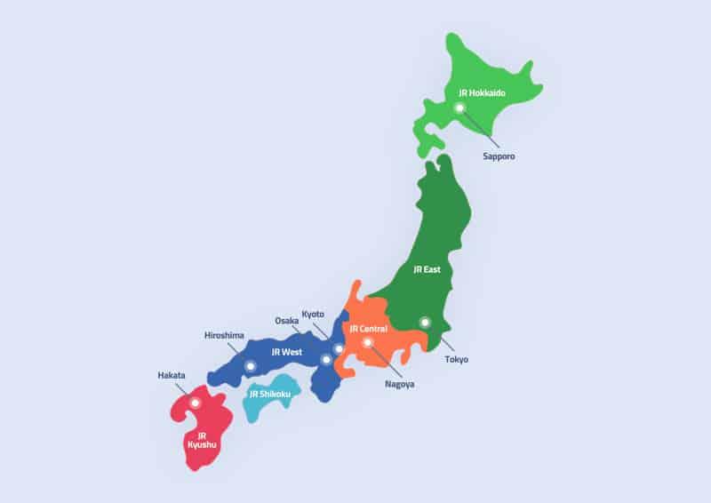 Regions in Japan for which there are regional rail passes. Source: jrpass.com