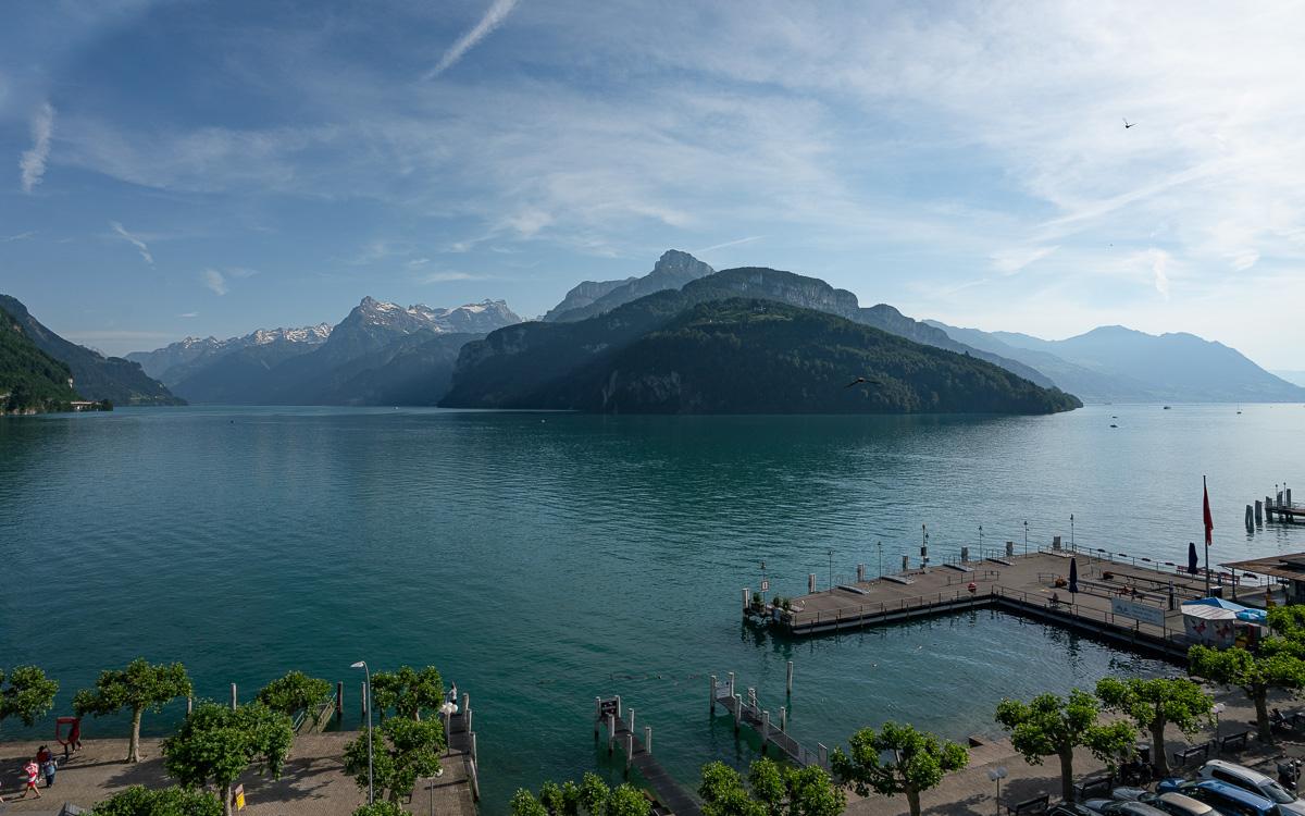 Vue depuis l'Hôtel Schmid & Alfa Brunnen