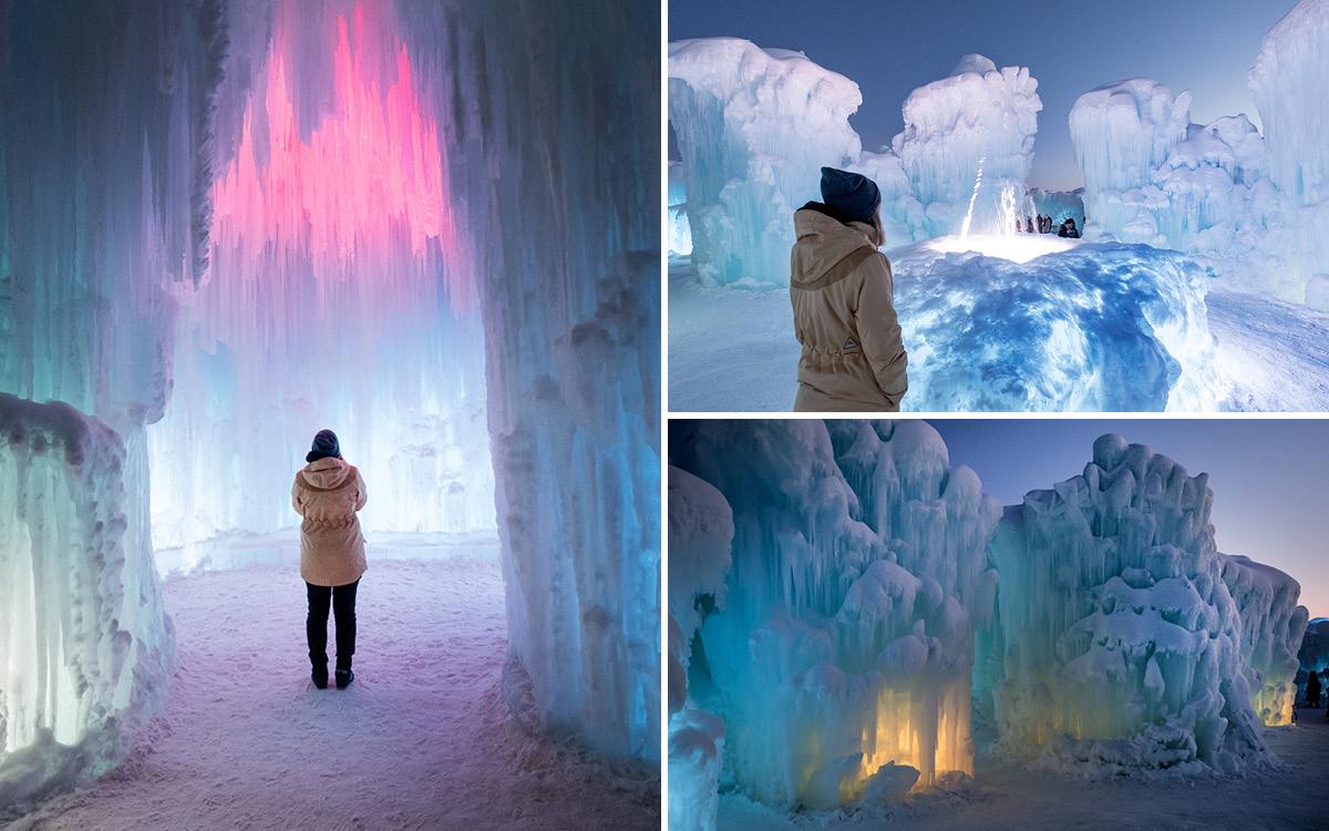 Bezienswaardigheid: Ice Castles Edmonton in de winter