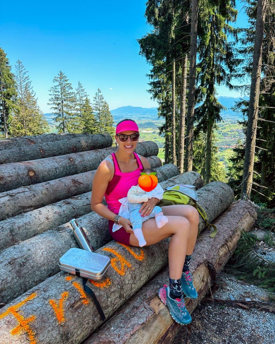Bring snacks when hiking with a baby