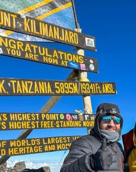 Uhuru Peak highest point Kilimanjaro in Tanzania