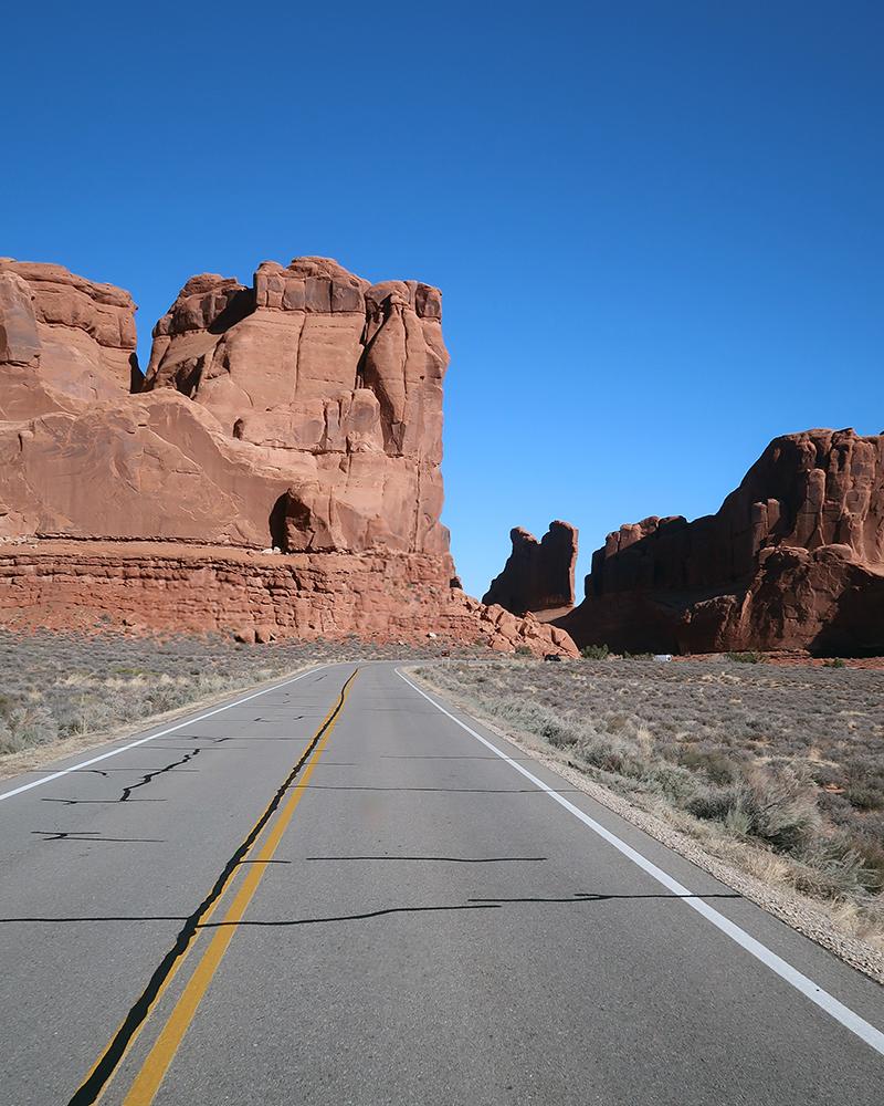 Scenic drive in Arches National Park, Utah